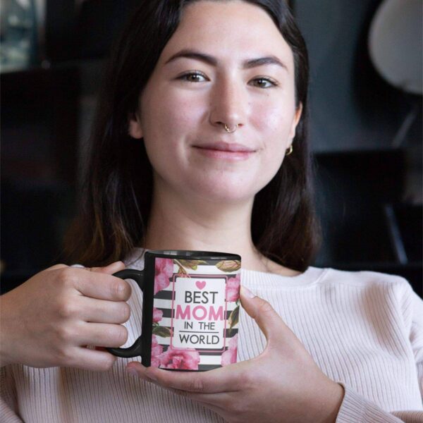 Floral Best Mom in The World Coffee Mug for Mother Coffee Mug
