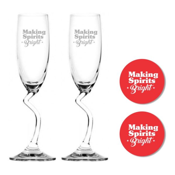 Making Spirits Bright Champagne Flutes Set of 2