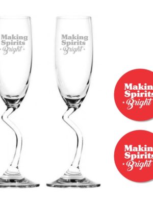 Making Spirits Bright Champagne Flutes Set of 2