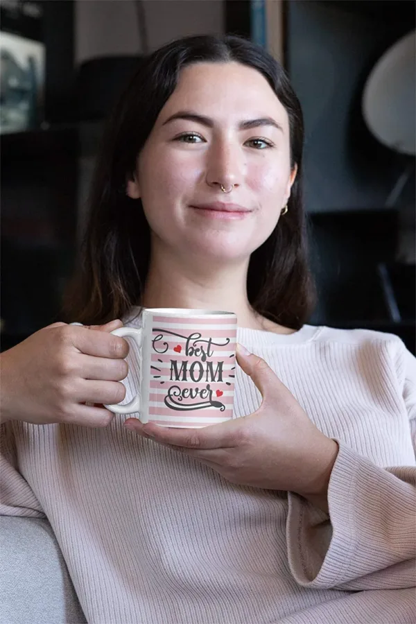 Gifts for Mom, Floral Best Mom Ever Mug