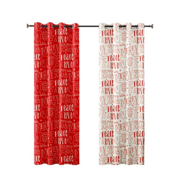 Peace Love Joy Printed Christmas Curtain