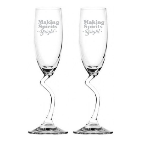 Making Spirits Bright Champagne Flutes Set of 2