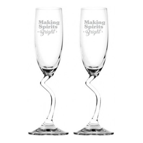 Making Spirits Bright Champagne Flutes Set of 2