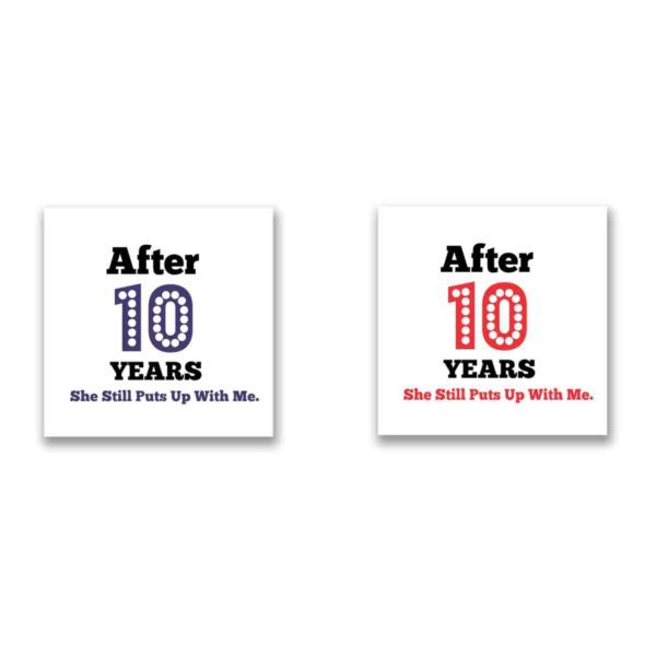 Funny Endearing 10th Anniversary Couple Mugs Set of 2