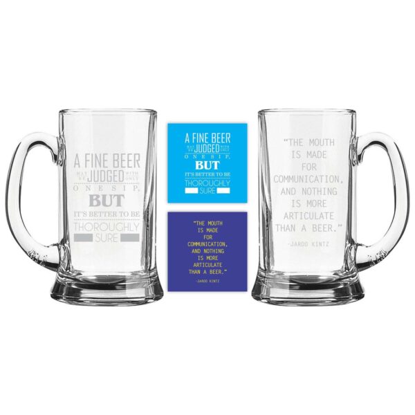 Engraved Articulate Beer Mug Set 2