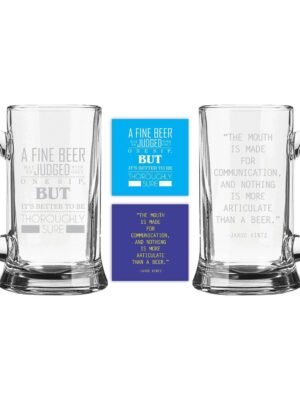 Engraved Articulate Beer Mug Set 2