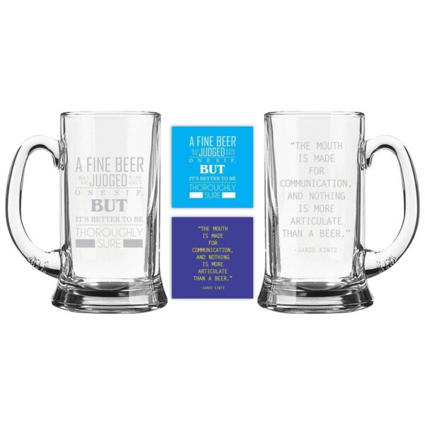 Engraved Articulate Beer Mug Set 2