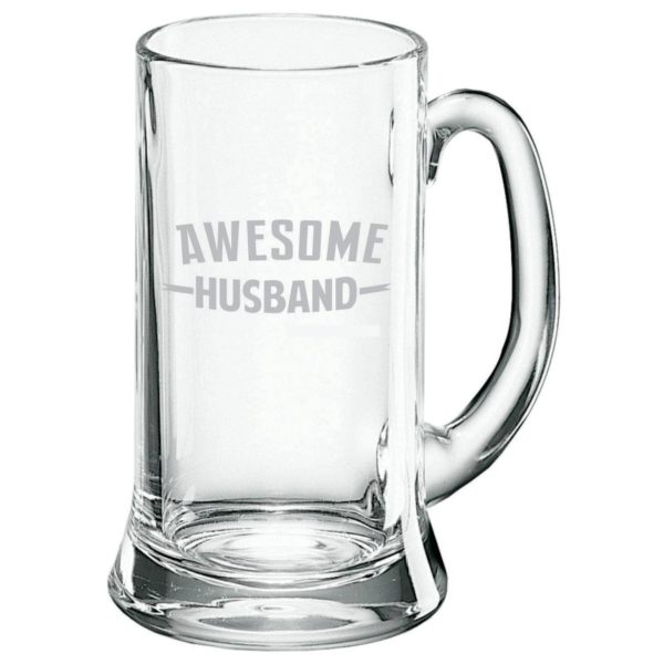 Engraved Awesome Husband Beer Mug