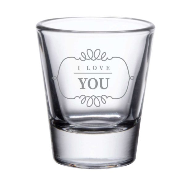 Be Mine Forever Engraved Shot Glasses - Set of 4