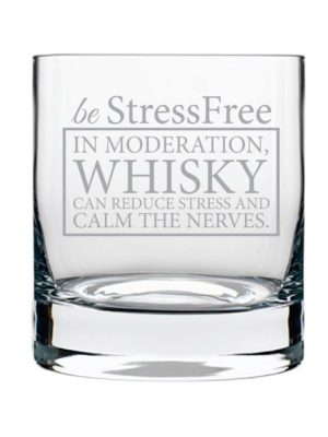 Be Stressfree Engraved Whiskey Glass