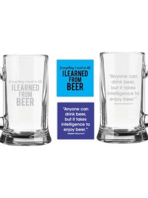 Engraved Beer Makes Us Intelligent Beer Mug Set 2 (Copy)