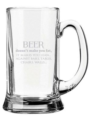 Beer Makes You Lean Engraved Beer Mug