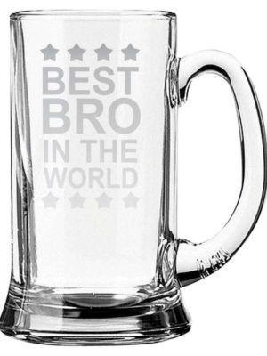 Engraved Best Brother in the World Beer Mug