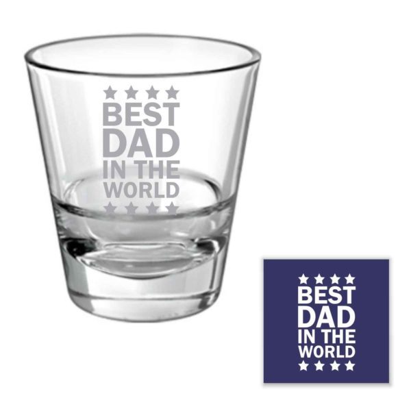 Starry Best Dad in the World Whiskey Glass