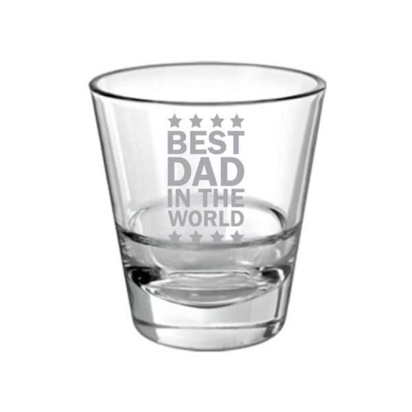 Starry Best Dad in the World Whiskey Glass