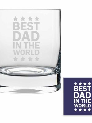 Starry Best Dad in the World Whiskey Glass