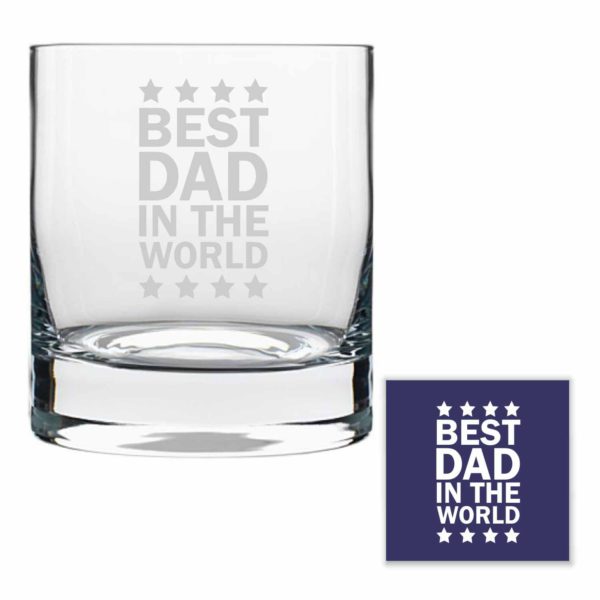 Starry Best Dad in the World Whiskey Glass