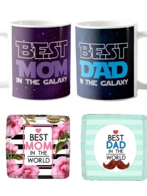 Best Mom Dad in the Galaxy Couple Coffee Mug