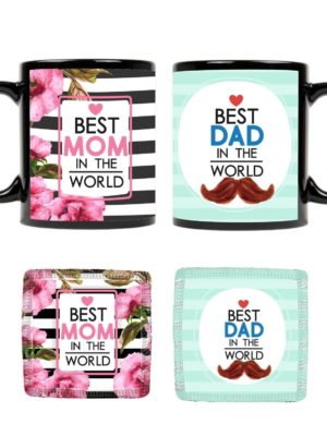 Best Mom Dad in the World Couple Coffee Mug