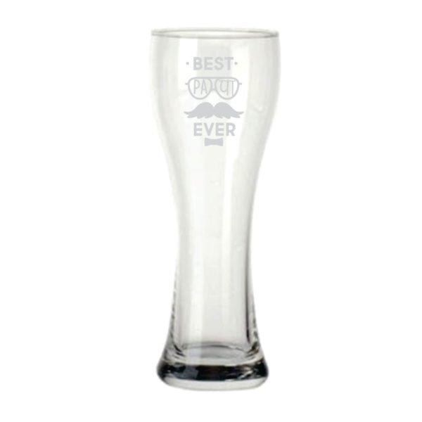 Best Papa Ever Beer Pilsner Glass