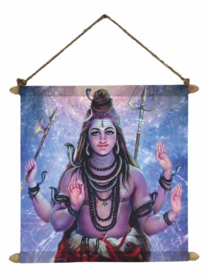 Blissful Shiva Canvas Scroll