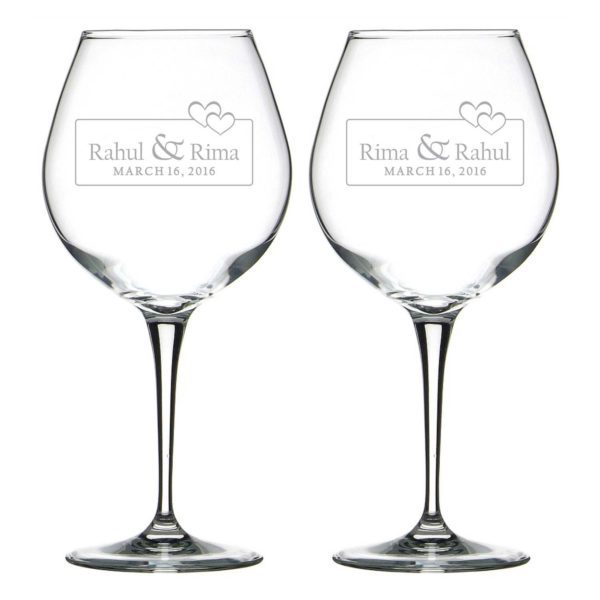 Bonded by Love Personalized Engraved Wine Glass