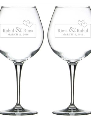 Bonded by Love Personalized Engraved Wine Glass