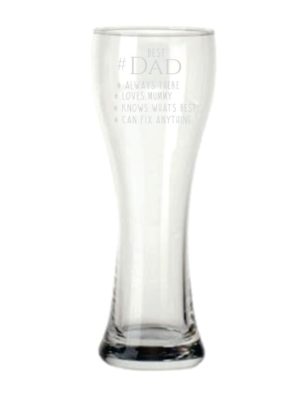 Bowtie Best Dad Beer Pilsner Glass