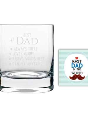 Bowtie Best Dad Whiskey Glass