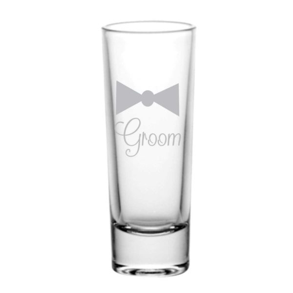 Bride And Groom Engraved Shot Glasses Set of 2