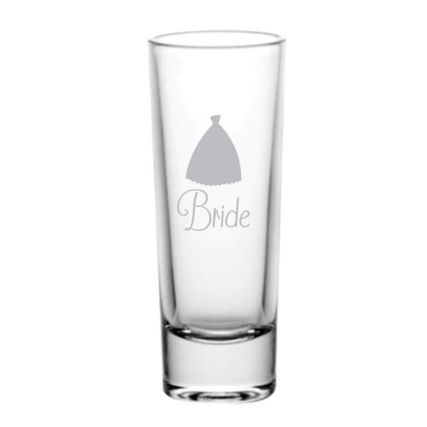 Bride And Groom Engraved Shot Glasses Set of 2