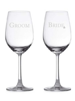 Personalized Bride & Groom Wedding Wine Glasses