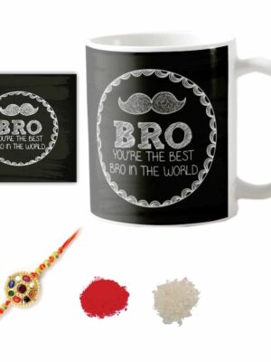Moustache Worlds Best Bro Chalkboard Mug