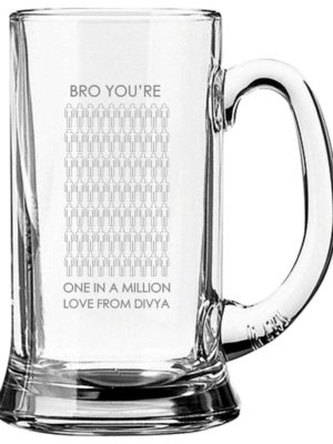 Engraved One in a Million Brother Beer Mug