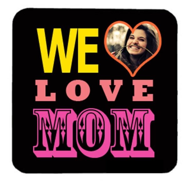 Personalized We Love Mom Photo Mug Black