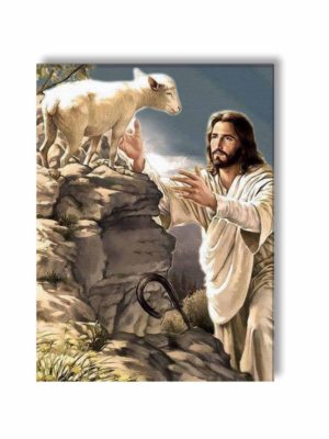 Lord Jesus Saving Little Lamb Wall Paintings Frame