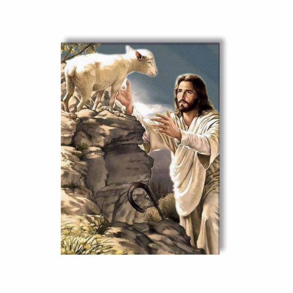 Lord Jesus Saving Little Lamb Wall Paintings Frame