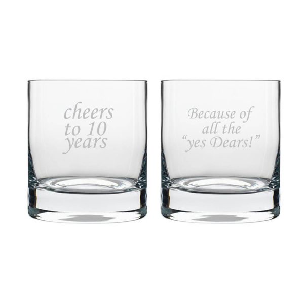 Cheers 10th Anniversary Whiskey Glasses