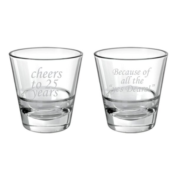 Cheers 25th Anniversary Whiskey Glasses