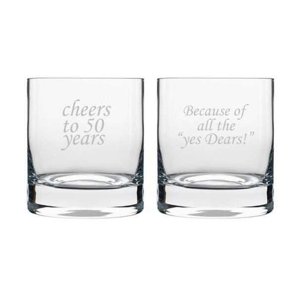 Cheers 50th Anniversary Whiskey Glasses