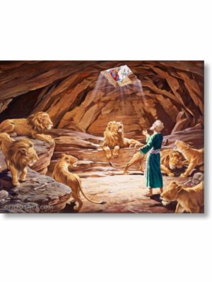 Daniel In The Lion'S Den Bible Lord Jesus Wall Paintings Frame