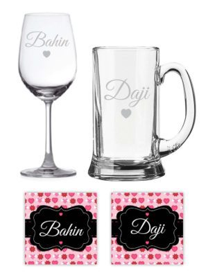 Engraved Greatest Bro-in-Law and Sister Didi Jiju Beer Mug And Wine Glass