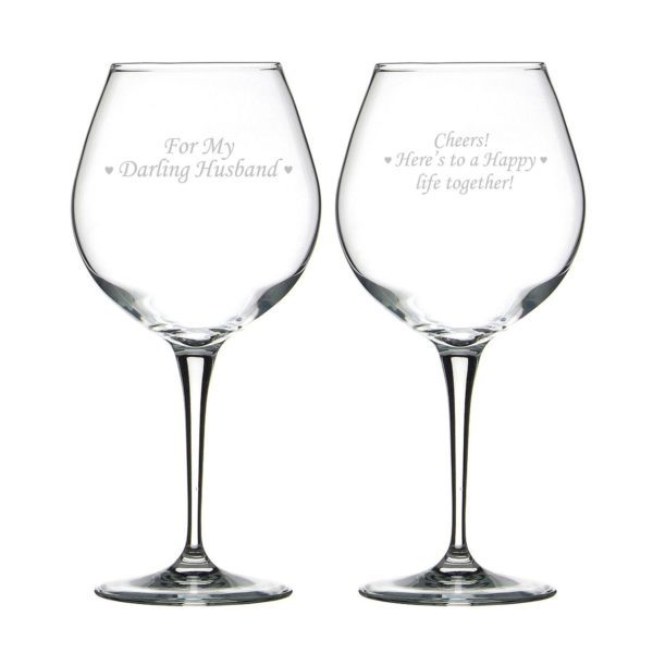 Darling Husband Happy life Together Beer and Wine Glasses