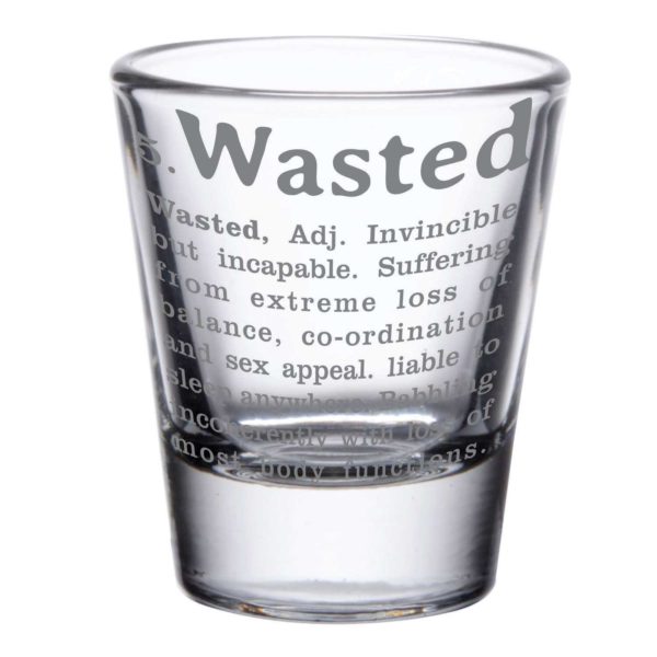 Drunk and Wasted Engraved Shot Glasses - Set of 6