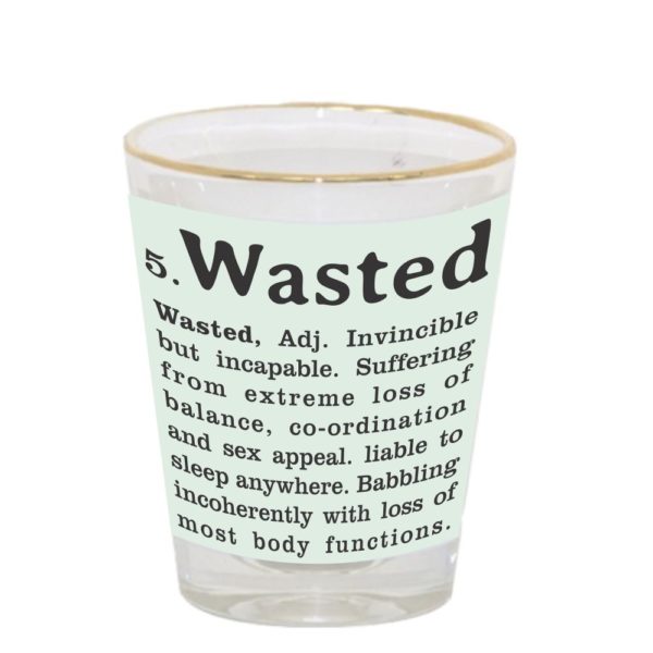 Drunk and Wasted Engraved Shot Glasses - Set of 6