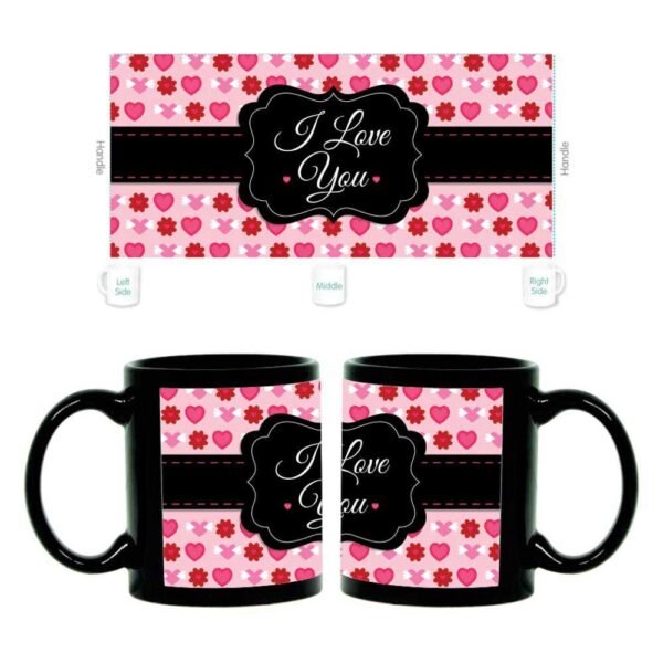 Elegant I Love You Black Mug