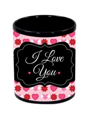Elegant I Love You Black Mug