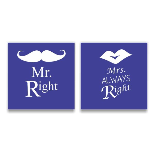 Engraved Mr Right Mrs Always Right Beer Mug Set of 2