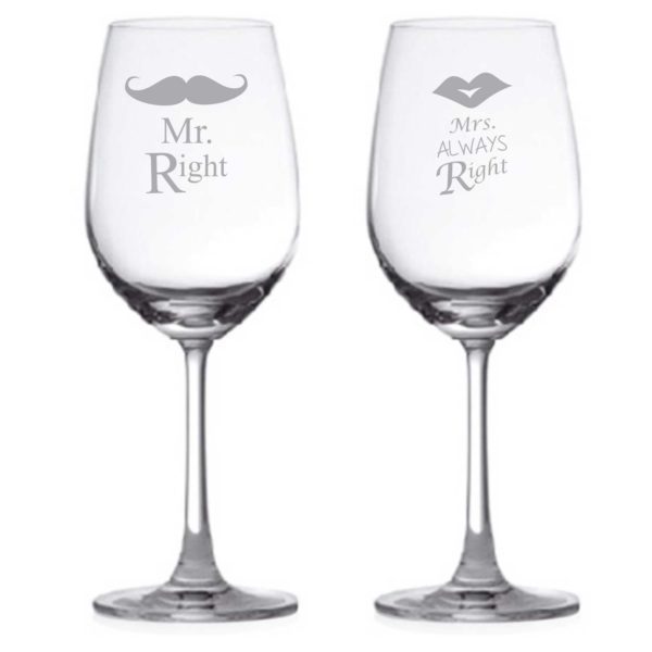 Engraved Mr Right Mrs Always Right Couple Bar in a Box