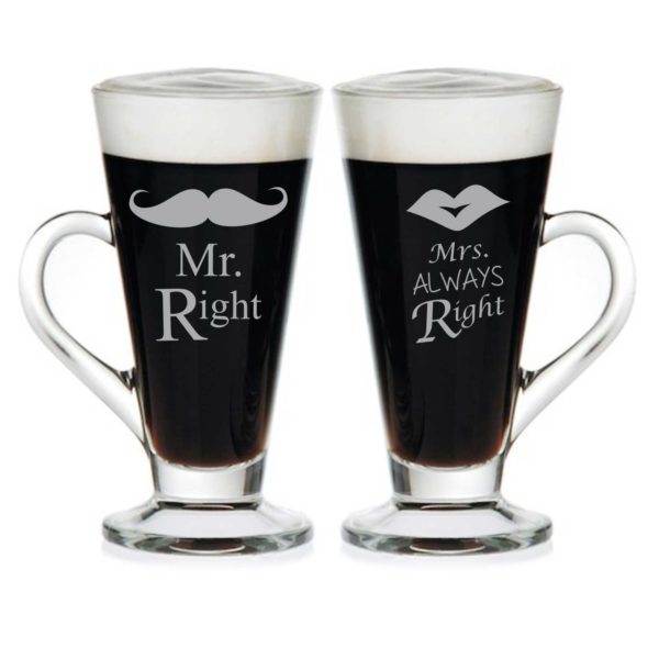 Engraved Mr Right Mrs Always Right Couple Bar in a Box